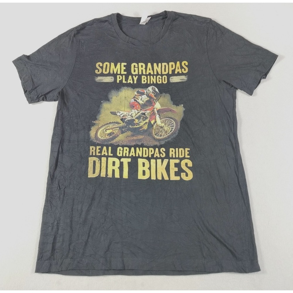 Bella Canvas Some Grandpas Dirt Bikes Shirt Mens Large Black Funny Motocross Tee